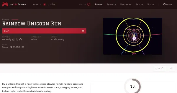 Screenshot of R41NB0W UN1C0RN RUN