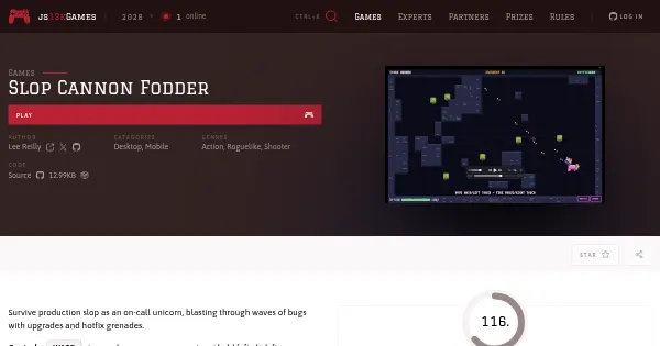 Screenshot of slop cannon fodder