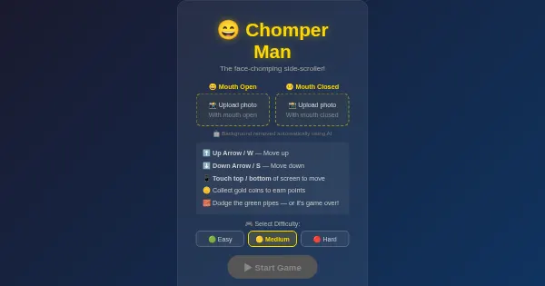 Screenshot of chomper man
