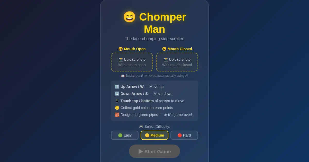 Screenshot of chomper man