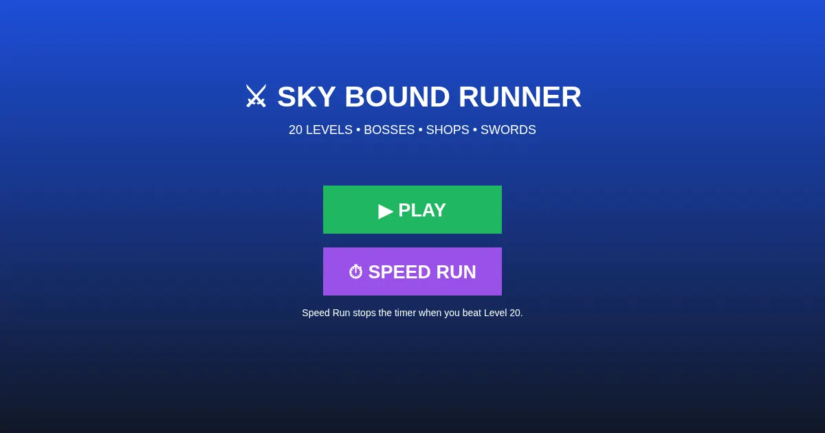 Screenshot of Sky bound Runner