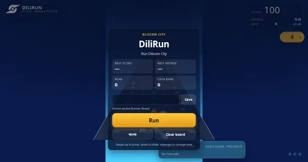 Screenshot of DiliRun