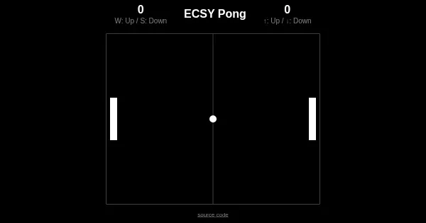 Screenshot of pong ecsy