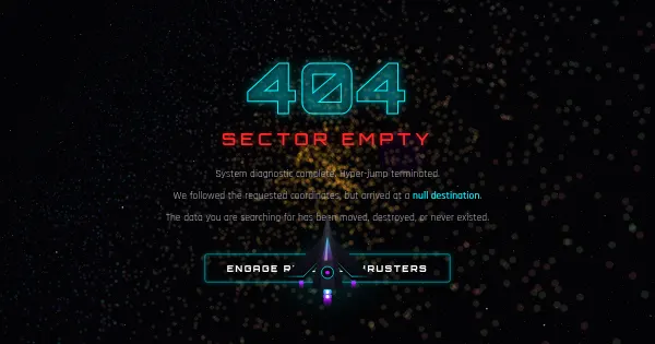Screenshot of interactive space 404