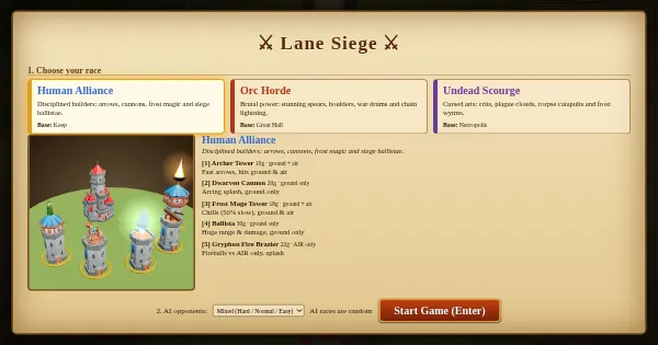 Screenshot of lane wars td