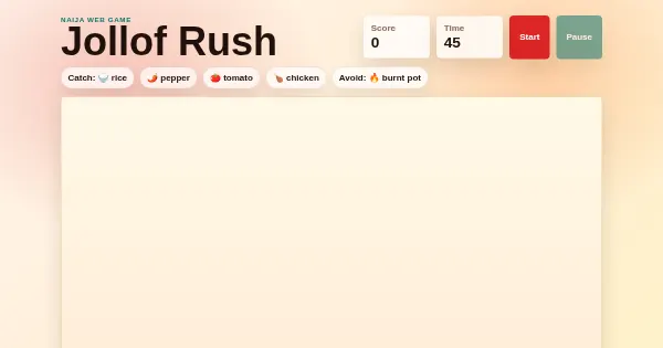 Screenshot of jollof rush web game