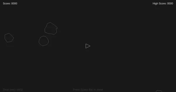 Screenshot of my asteroid