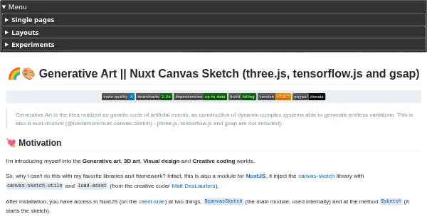 Screenshot of generative art