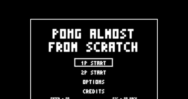 Screenshot of pong almost from scratch