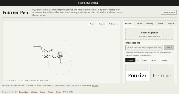 Screenshot of fourier pen