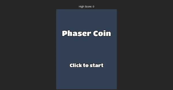 Screenshot of phaser coin