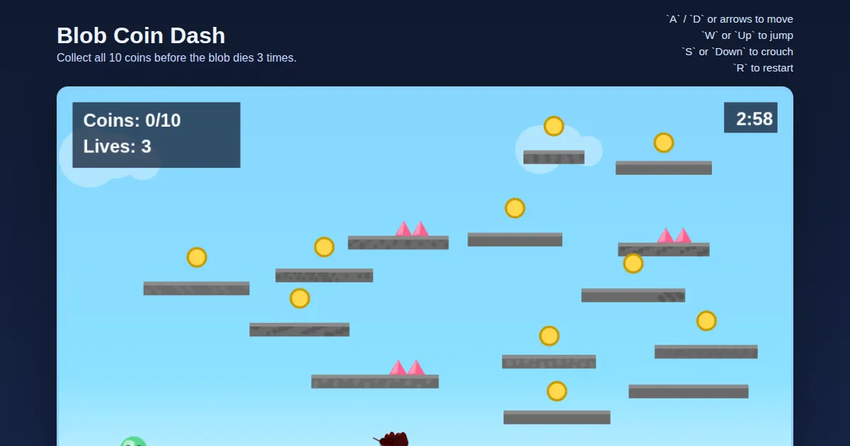 Screenshot of Blob Coin Dash
