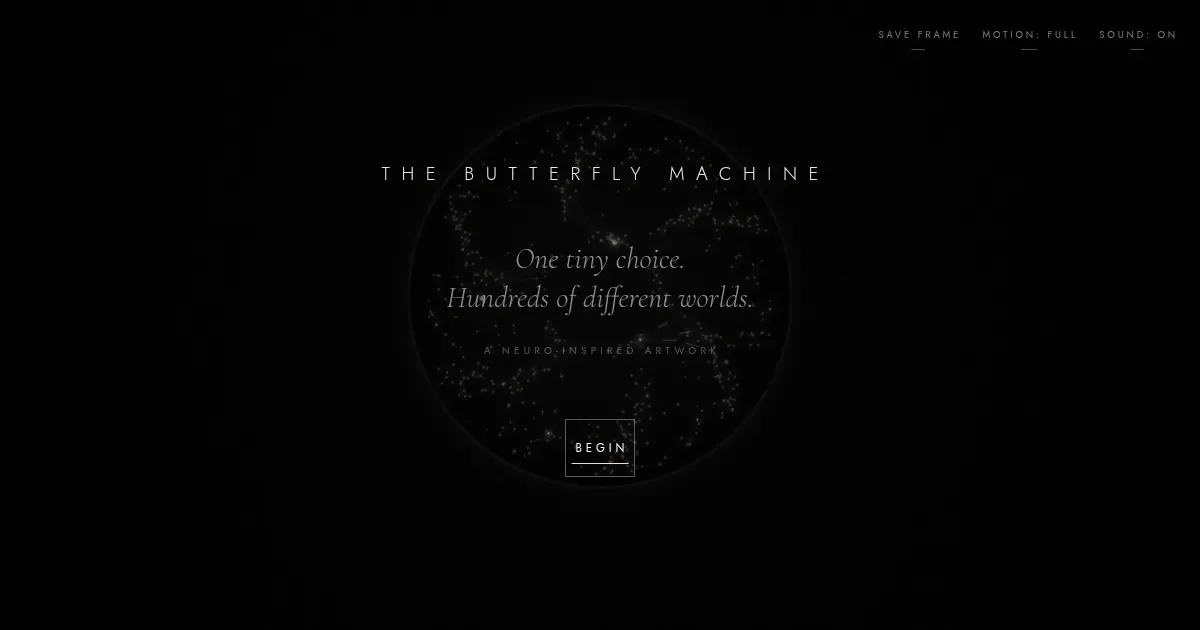 Screenshot of butterfly machine