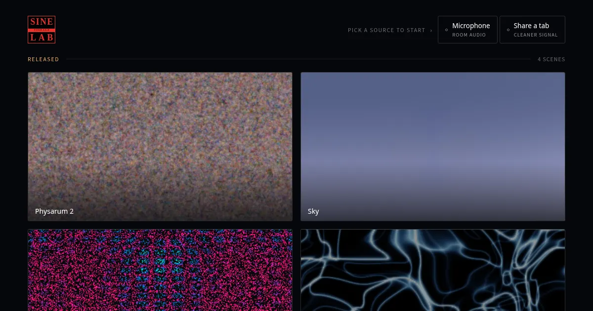 Screenshot of sine visuals lab