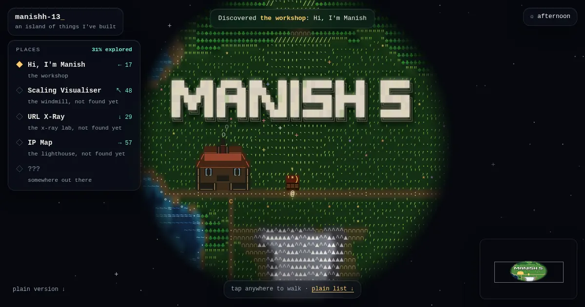 Screenshot of manishh 13.github.io