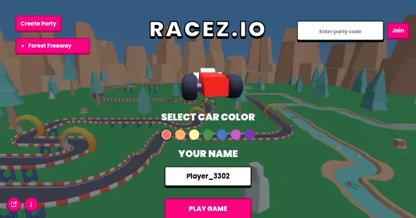 Screenshot of web racing