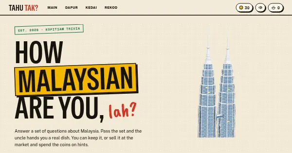 Screenshot of tahu tak