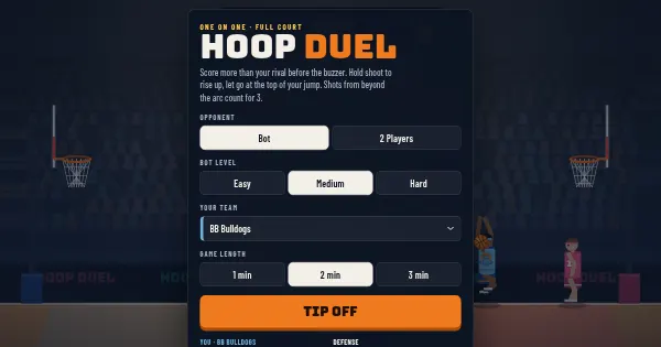 Screenshot of game basket duel