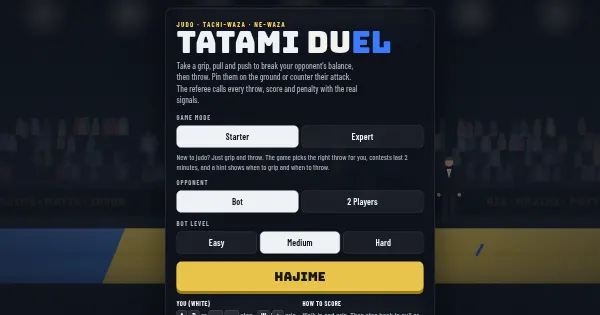 Screenshot of game judo duel