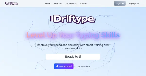 Screenshot of Driftype Typing Game