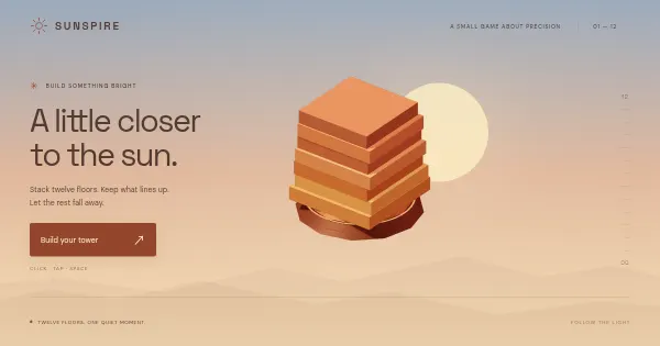 Screenshot of sunspire threejs
