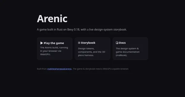 Screenshot of arenic