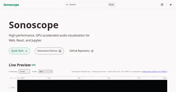 Screenshot of sonoscope