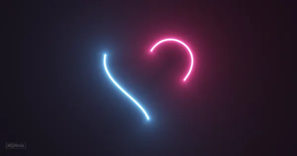 Screenshot of glowing heart webgl shader animation