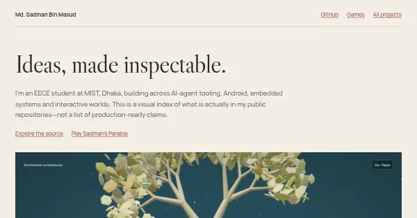 Screenshot of portfolio 3d