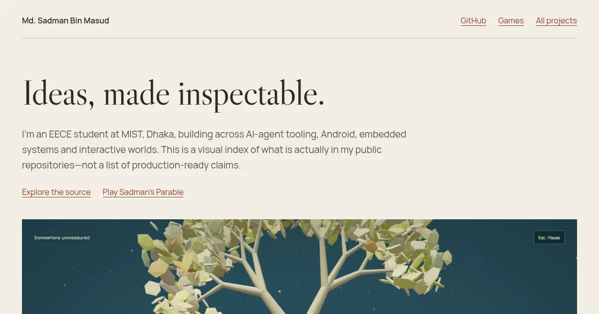 Screenshot of portfolio 3d