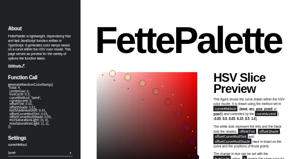Screenshot of fettepalette