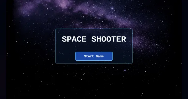 Screenshot of space shooter pixi