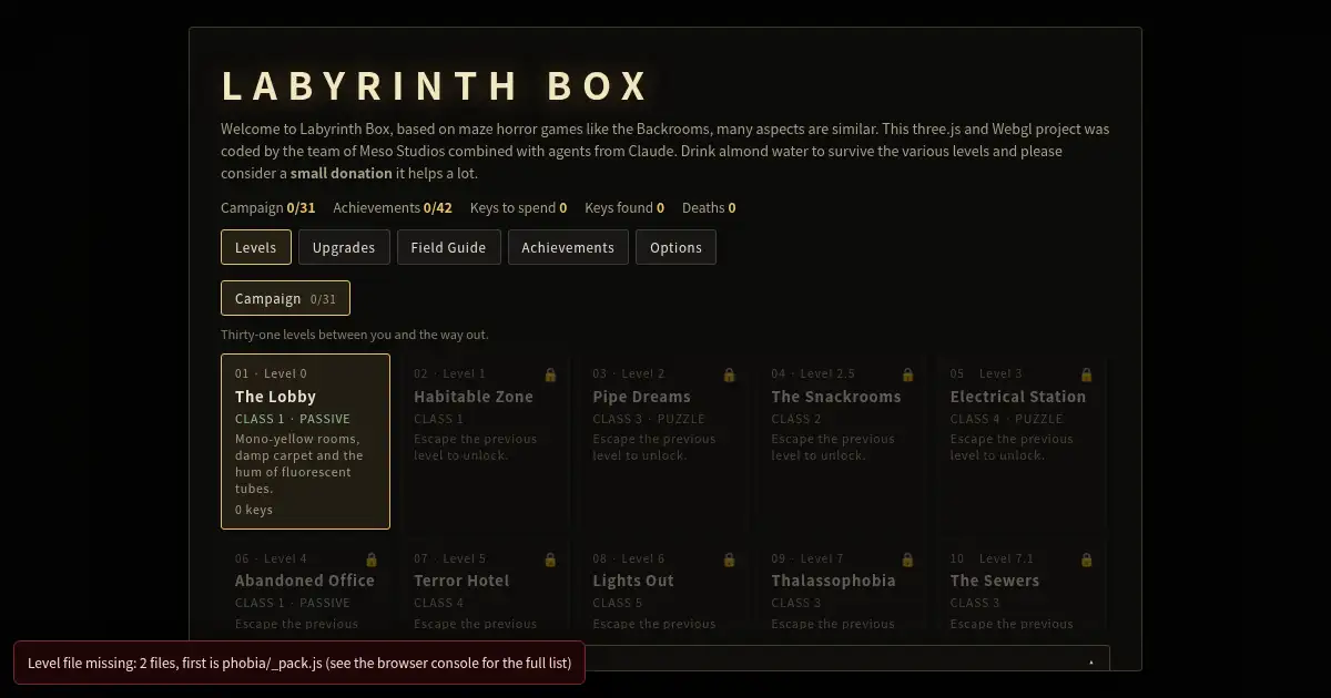 Screenshot of LabyrinthBox