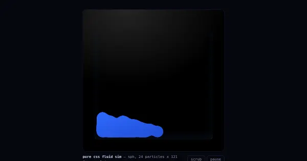 Screenshot of pure css fluid sim
