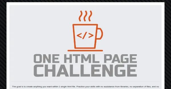 Screenshot of one html page challenge