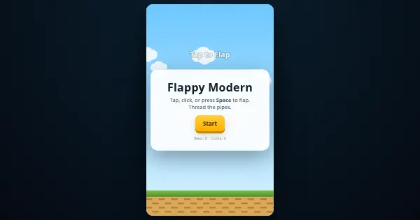 Screenshot of flappy modern