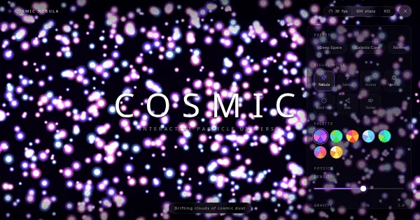 Screenshot of cosmic nebula