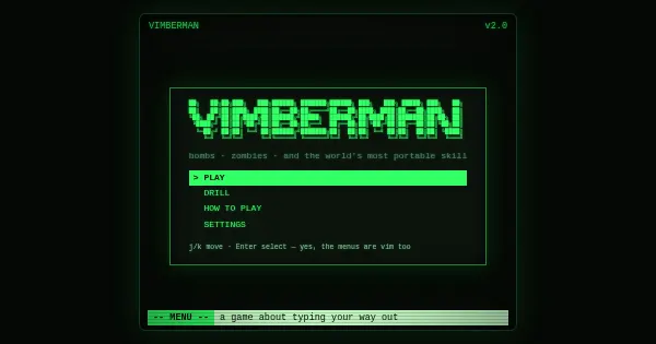 Screenshot of vimberman
