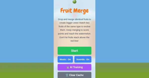 Screenshot of fruit merge ai