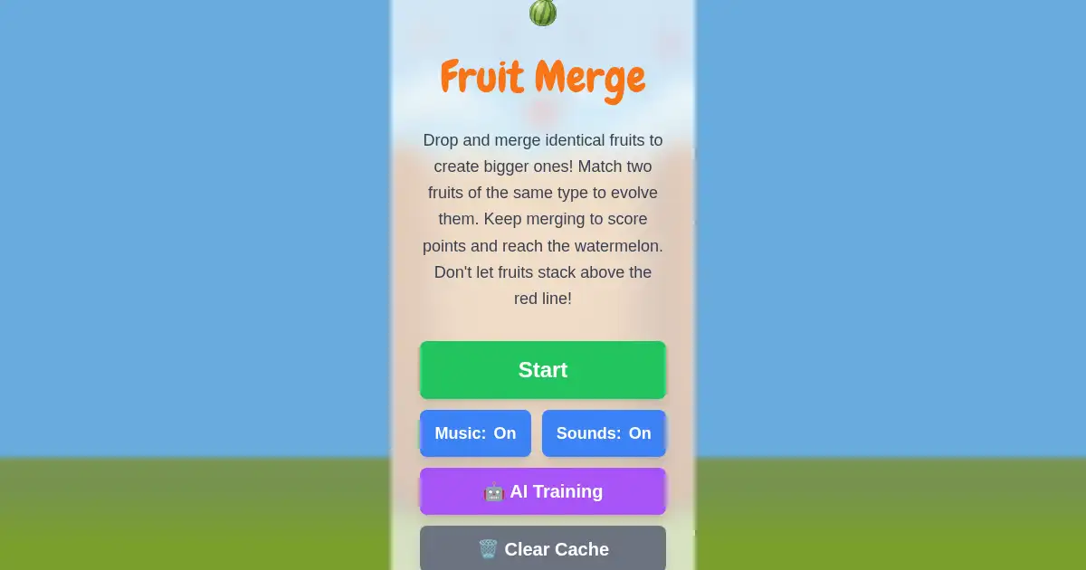 Screenshot of fruit merge ai