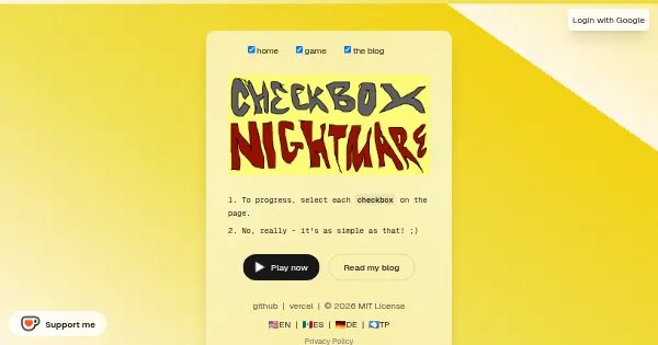 Screenshot of checkbox puzzles