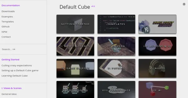 Screenshot of three default cube