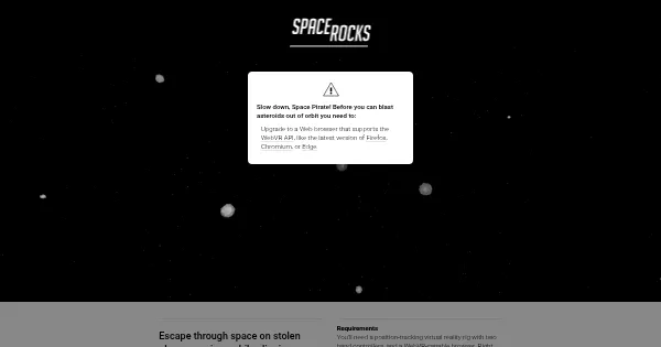 Screenshot of spacerocks