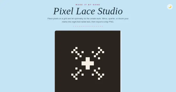 Screenshot of Pixel Lace Studio