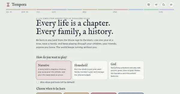 Screenshot of tempora