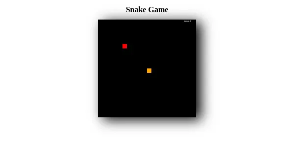 Screenshot of snake game