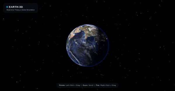 Screenshot of earth 3d