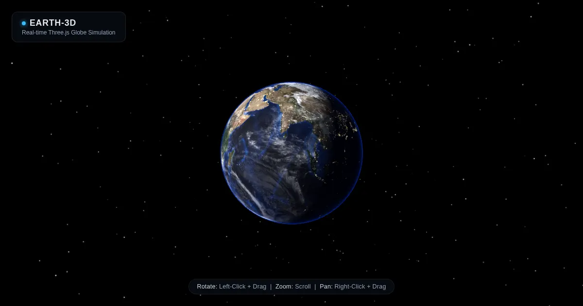Screenshot of earth 3d