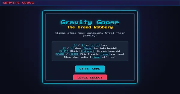 Screenshot of Gravity Goose Browser Games