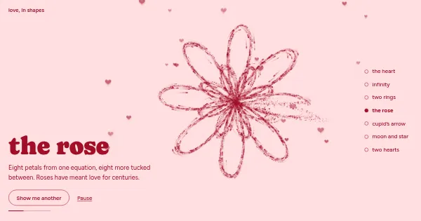 Screenshot of love in shapes